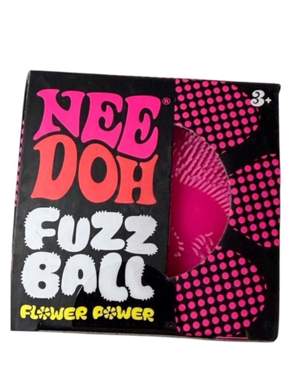 🌼🩷🆕 NIB Needoh Pink Fuzz Ball Flower Power  🔥 OUT OF STOCK